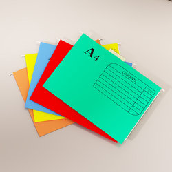 Fc Quick-Release A4 Colored Hanging File Holder, Hangable Quick-Release Document Rack, Hotel Front Desk File Holder with Classification Labels, Guest Account Bag, Property Paper File Storage Folder