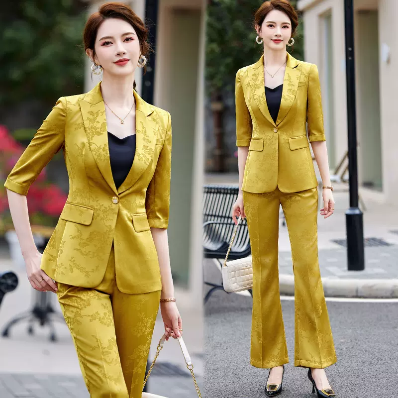 2023春秋新款高端女神范高级感职业小西装修身时尚套装裙两件套冬