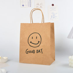 10 Paper Bags, Cute Cartoon Graffiti, Simple Kraft Paper, Pure Color Gift Bags, Birthday Tote Bags, Return Gift Packaging
