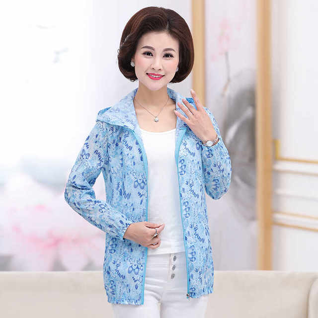Mom's summer sun protection clothing 2024 new style middle-aged women's thin coat middle-aged and elderly women's sun protection clothing