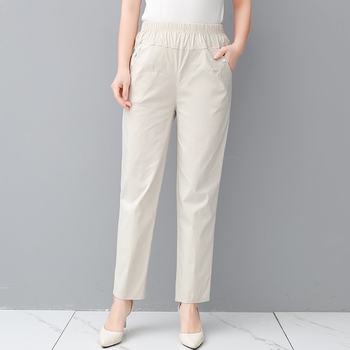 Mom's nine-point pants women's summer thin middle-aged pants women's high-waisted loose summer straight pants middle-aged women's pants
