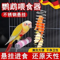 Bird Feeder Stainless Steel Fruit and Vegetable Basket Hanging Toy Parrot Feeding Gadget Bird Cage Accessories Supplies
