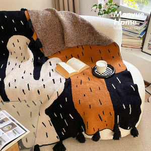 
M.life Class A half-edge velvet sofa nap throw blanket Nordic office knitted air-conditioning blanket four seasons sofa blanket
