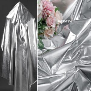 
Down jacket fabric, silver, fashionable cotton coat, vest, trousers, soft, silky, waterproof, lightweight clothing fabric