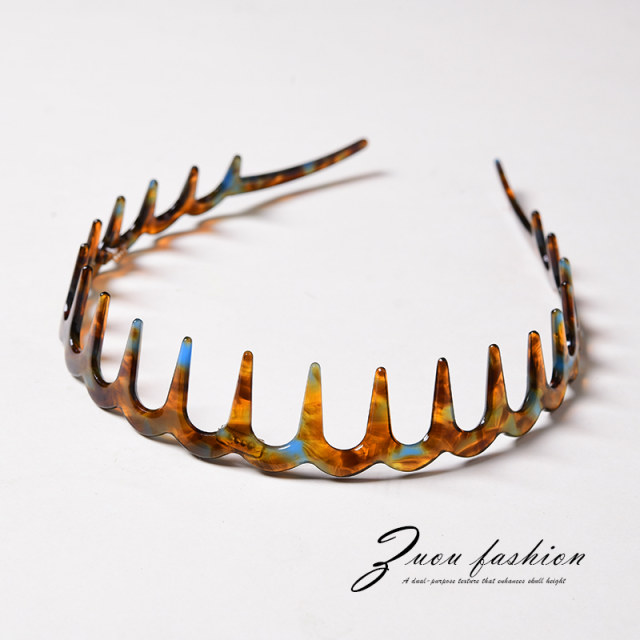 Large wave tooth comb hair hoop for women 2025 new high skull face wash non-slip non-slip headband hairpin hair headband