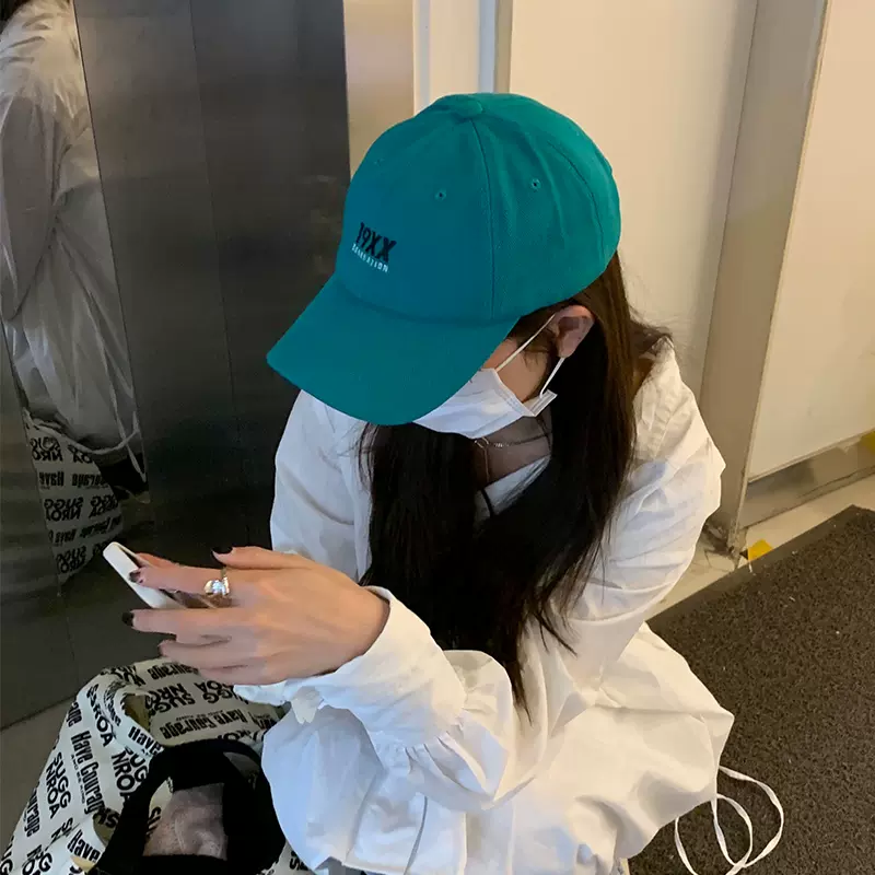 显白蓝绿色 春夏棒球帽女ins韩版百搭显脸