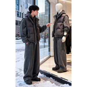 
cleanfit American sports down vest men's winter warm layered cold-proof sleeveless vest thickened cotton jacket