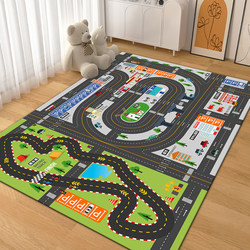 Xiaohongshu Same Style Children's City Transportation Track Baby Crawling Mat Kindergarten Early Education Mat Bedroom Bedside Floor Mat