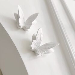 Nordic Style Plaster Three-Dimensional Butterfly Wall Decoration Wall Hanging Creative Home Living Room Background Wall Decoration Pendant Wall Decoration