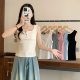 Xiaojijia large-size women's clothing 2025 spring and summer new design to make hot girls look slim and sexy in the inner slim top
