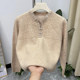 Mom's winter clothing fashionable velvet thickened bottoming shirt 50-year-old middle-aged and elderly ladies warm sweater middle-aged tops fashionable