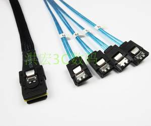 
Spot 1 minute 4 Mini SAS cable SFF8087-4SATA3 one-turn four hard disk data cable 6G 0.5 meters 1 meter