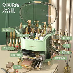 Multifunctional Cosmetics Storage Box with Drawer, Dust-Proof, Integrated Large-Capacity Skin Care Lipstick Dressing Rack