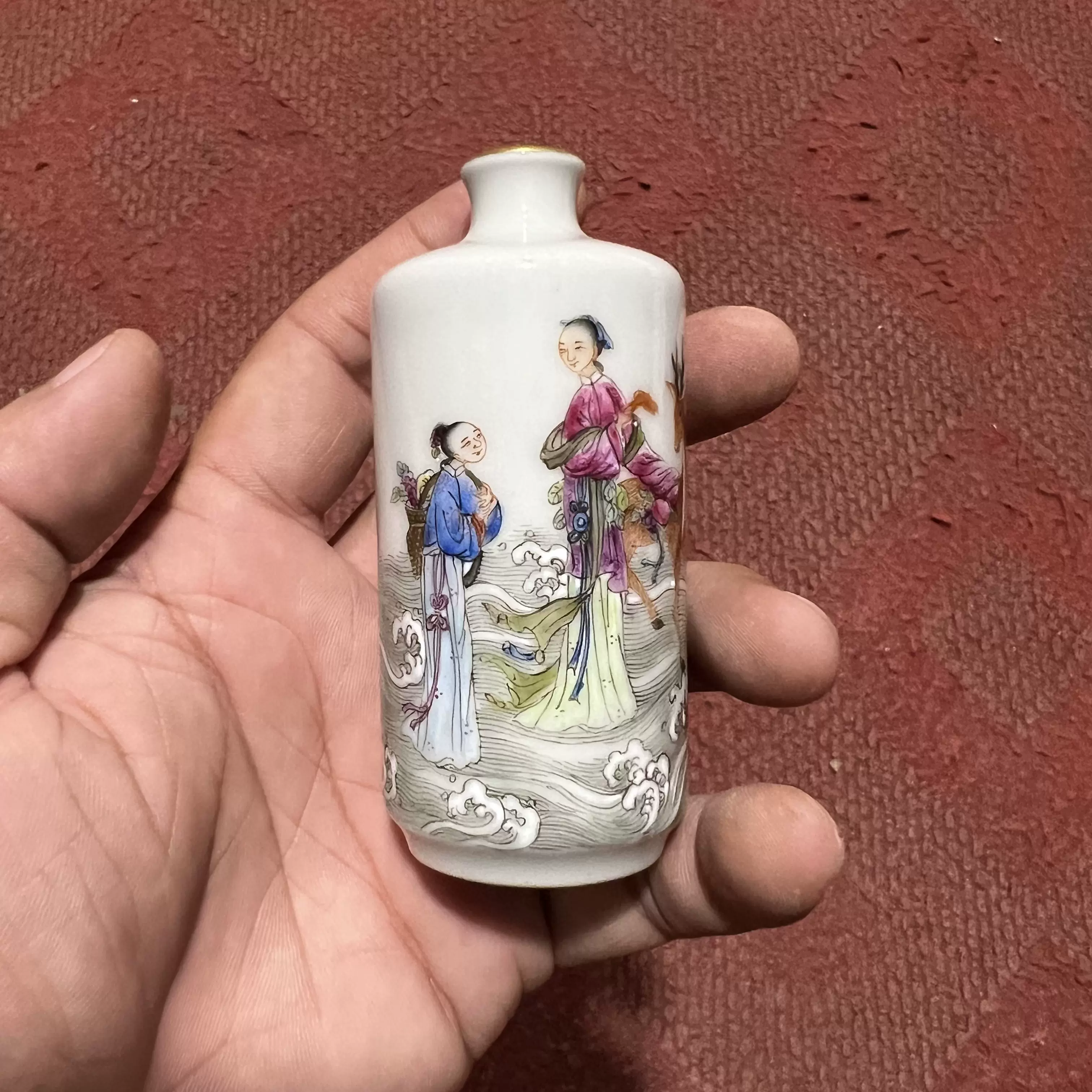 清・古和田玉彫・童子献寿置物』極細工・古賞物・中国古玩・中国古