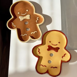 Cartoon gingerbread man soap dish household drain soap dish