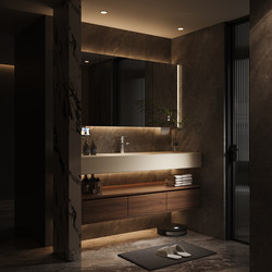 Anran Bathroom Rock Slab Integrated Basin Washstand Combination Bathroom Sink Washbasin Bathroom Cabinet Sanitary Ware