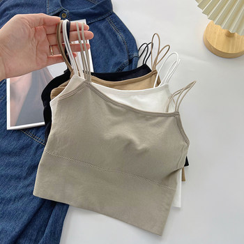 Thin strap camisole with no wires and chest pads