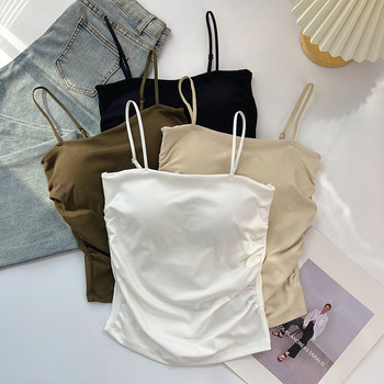 
Beautiful back-wearing outerwear padded pleated waist bottoming top