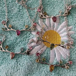 
New branch necklace length adjustable multi-color jewelry popular jewelry tourmaline fashion 17