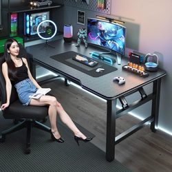 Desktop Computer Desk, Workbench, Desk, Office Desk, Foldable, Tech-Savvy, Gaming Desk, Bedroom, Simple, Sturdy and Durable