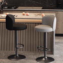 Bar Stool for Home Use, High Stool, Swivel Stool, Adjustable Height, Cashier Counter High Chair, Front Desk Bar Stool, Commercial Round Stool, Swivel Chair