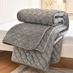 Winter Milk Velvet Mattress Pad with Thick Fleece for Warmth, Coral Flannel, Machine Washable, Foldable Bed Mat and Bedding
