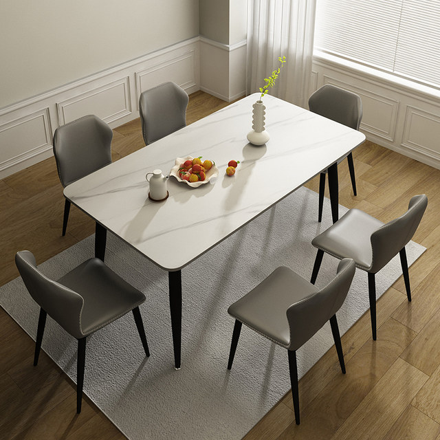 Rock slab dining table home small apartment modern minimalist light ...