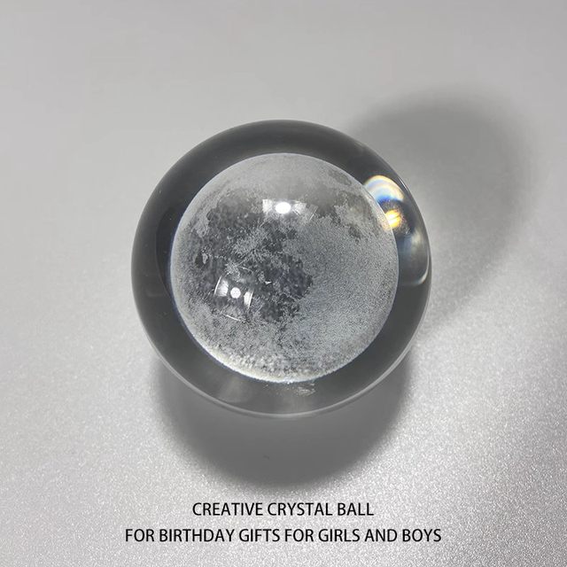 Milky Way Moon Crystal Ball Tabletop Ornament Ornament Healing Small Object Glass Ball Birthday Gift for Girls