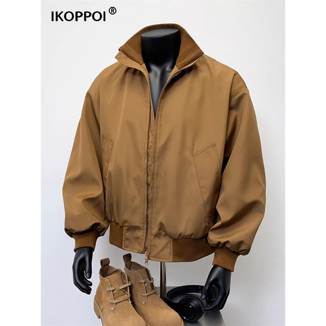 
High-end men's thin short flight jacket 2025 autumn stand collar baseball uniform windproof casual work jacket