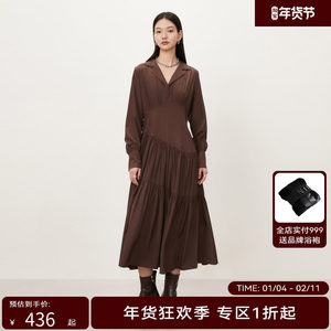 
[Same style in shopping malls] HPLY new autumn high waist pleated dress HMD33750138