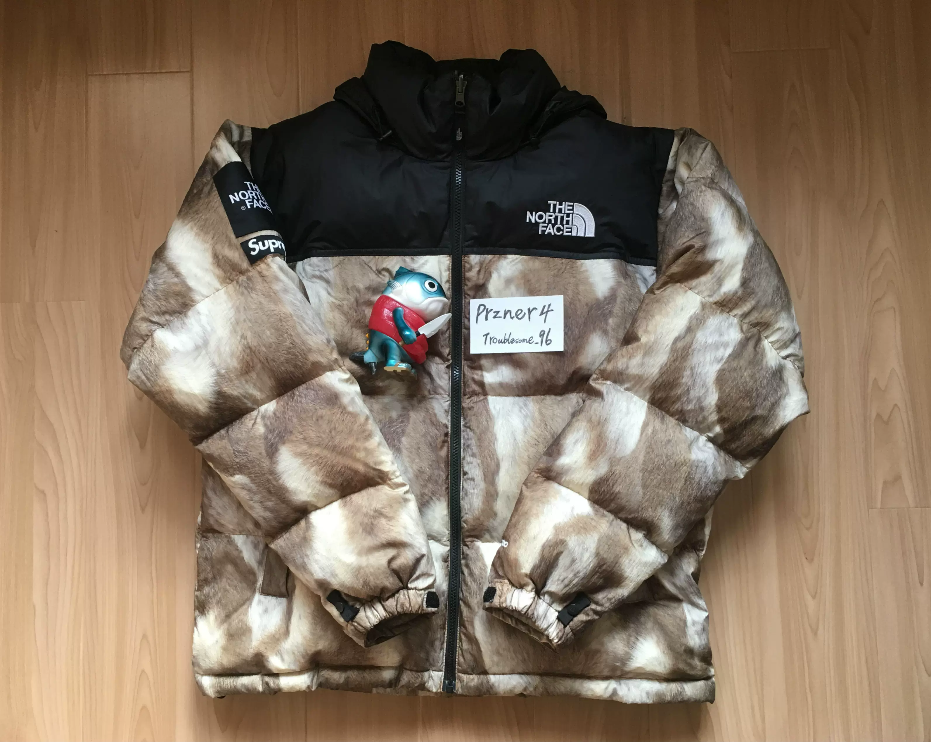 Przner4】Supreme x TNF Nuptse Jacket 13FW 皮草马毛羽绒服- Taobao