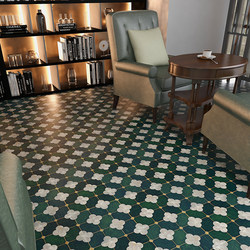 Nanyang Style Artistic Café Geometric Retro Small Floral Tiles Kitchen and Bathroom Wall and Floor Tiles Homestay Restaurant Chain Tiles