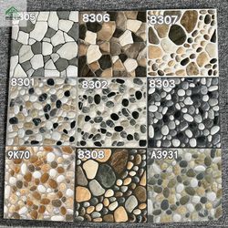 Pebbles 300X300 Ceramic Tiles Outdoor Courtyard Garden Terrace Anti-Freeze Anti-Slip Concave and Convex Glazed Matte Floor Tiles