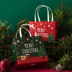 High-End Thick Paper Christmas Tote Bag for Storing Gloves, Scarves, Gift Bags, Business New Year Gift Bags