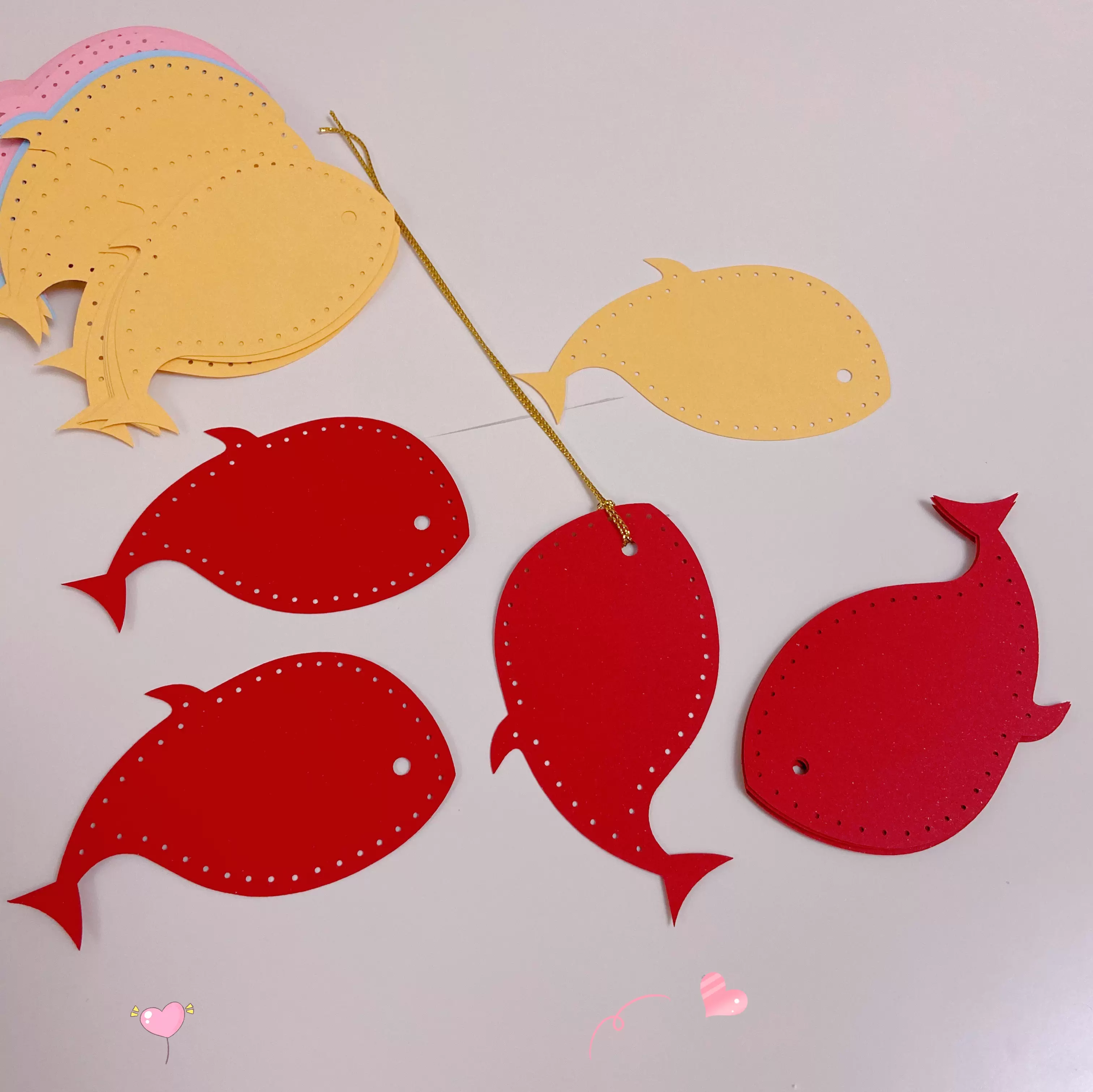 热翘尾巴彩色小鱼儿心愿卡儿童学习鼓励留言小卡片心意卡心愿卡片