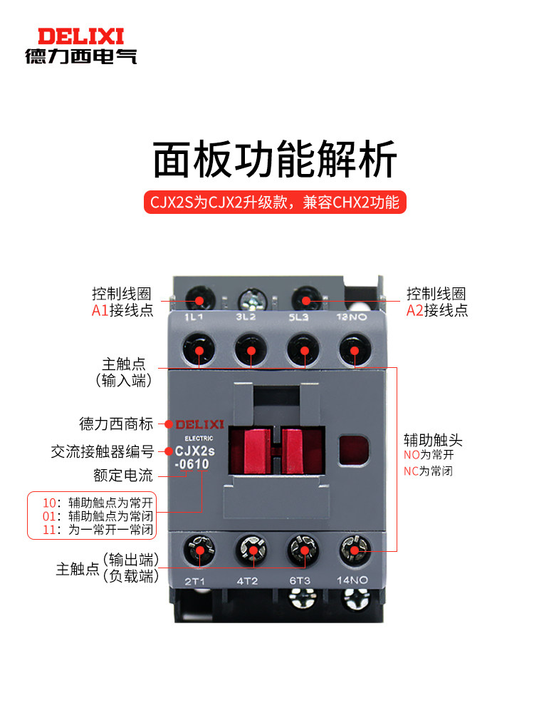 Contacteur CA CDC6I - Modèle CDC6I-1801AC36V, Pour Commande De Moteurs, Certification 3C - 6