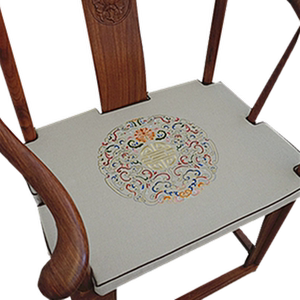 
New Chinese-style cotton and linen embroidered dining chair palace chair ring chair cushion mahogany sofa furniture seat cushion sponge brown cushion thick custom