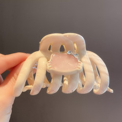 Korean Style Dongdaemun Gentle Milk Coffee Cartoon Cat Pumpkin Hair Clip for Women, Fashionable and Elegant Hairpin for Back of the Head