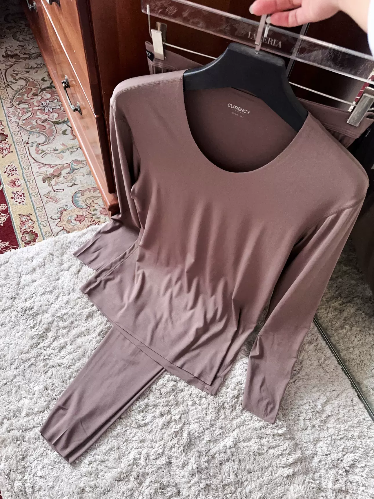 currency内衣凯瑞斯男士薄款莫代尔针织无痕保暖内衣套装秋衣秋裤