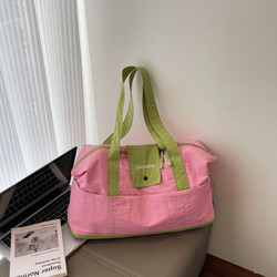 Folding Shopping Bag, Large Capacity Mini Eco-Friendly Bag, Portable Nylon Waterproof Travel Shoulder Bag, Carry-On Storage Bag