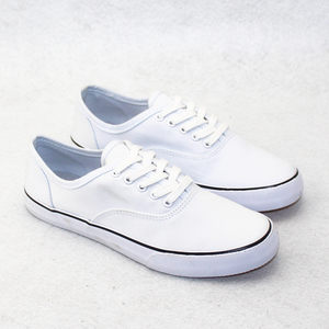 Free shipping! Foreign trade original single white ball shoe lace -up classic deck shoe series small white shoes canvas shoes
