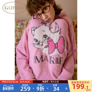 Gukoo/Gutshell Nightgown Winter Half Velvet Warm New Disney Co-branded Women's Homewear Nightgown D