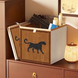 Medieval-Style Household Storage Box, Large-Capacity Foldable Grid Cabinet, Toy Organizing Box, Fabric Foldable Storage Basket