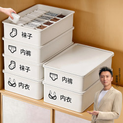 Jiabanshou Three-In-One Storage Box for Underwear, Socks, and Intimate Apparel, Home Wardrobe Organizer with Compartments