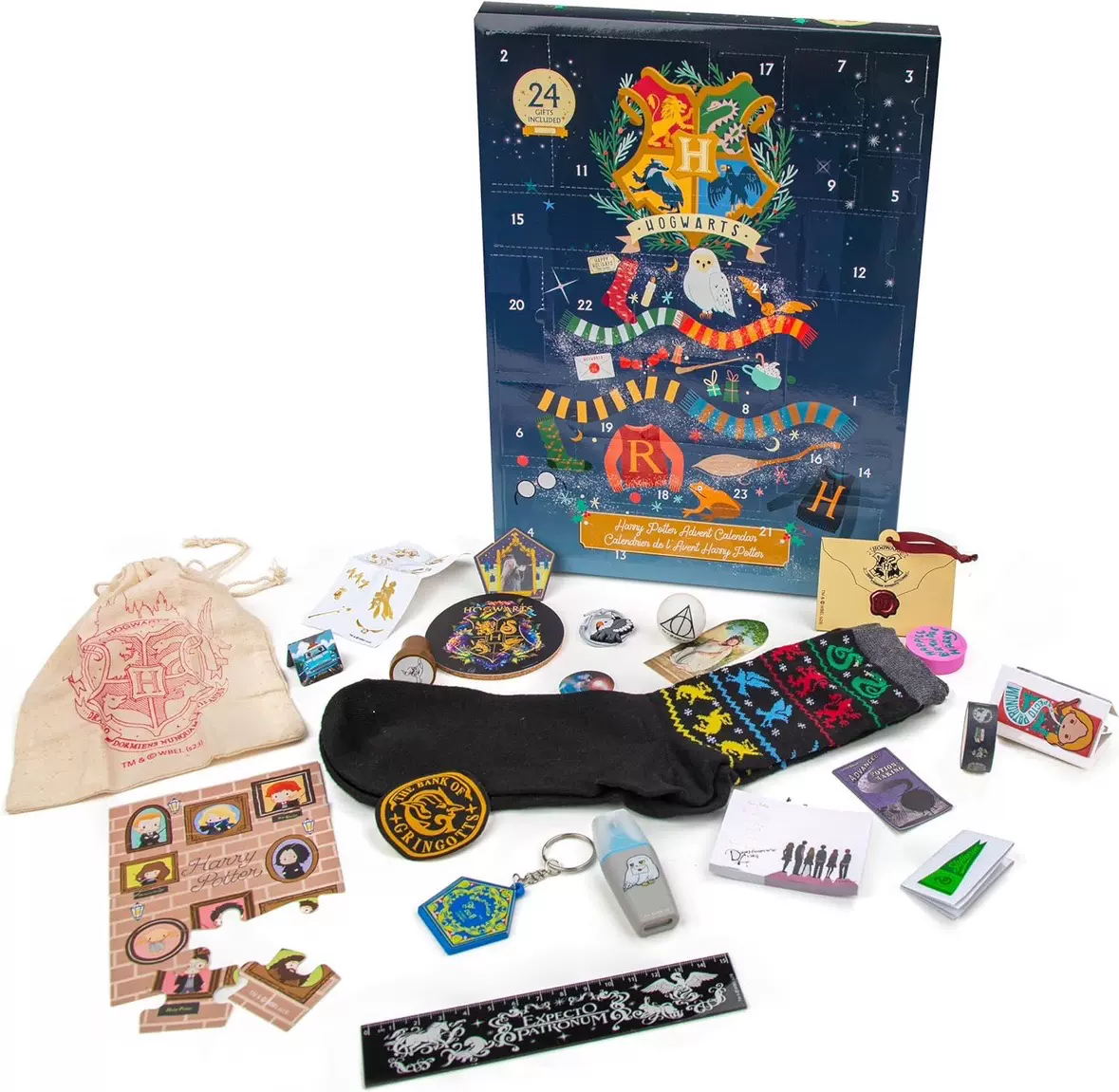 新款美国哈利波特霍格沃茨圣诞倒数日历玩具文具饰品