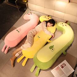 Cute Fruit-Shaped Long Pillow for Girls, Leg-Hugging Side Sleeping Pillow, Large Pillow for Boys, Bedroom Headboard Cushion