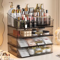 Cosmetic Storage Box Desktop High-End Transparent Acrylic Vanity Organizer for Lipstick, Blush, and Eye Cream