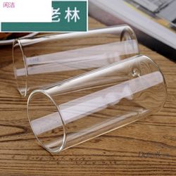 Casual Round Straight Glass Cup, Heat-Resistant High Borosilicate Glass Cup, Cold Drink Cup, Straight Cup, Milk Cup, Free Shipping