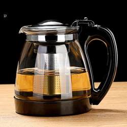 Glass Teapot Large Capacity Teapot and Teacup Set with Filter for Home Use, High Temperature Resistant Tea Maker, Hot Water Kettle, Single Pot