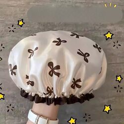 Women's Waterproof Shower Cap, Adjustable Size, Double-Layer Thickened, New 2026 Model, Head Cover Bathing Cap